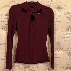 Inc. Front twist top Burgundy Size PP crystal buttons on back